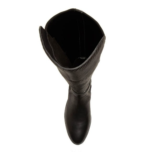 Chic Chevron Vince Camuto Black Leather OTK Boots - Picture 5 of 8